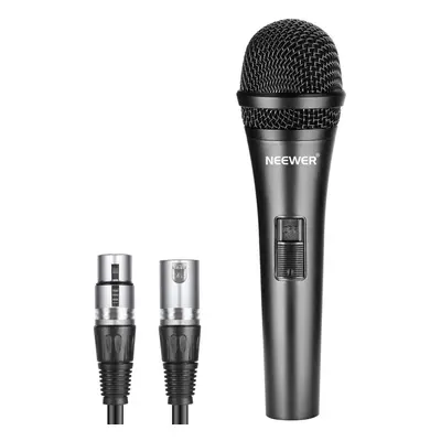 Neewer Cardioid Dynamic Microphone with XLR Male to XLR Female Cable, Rigid Metal Construction f