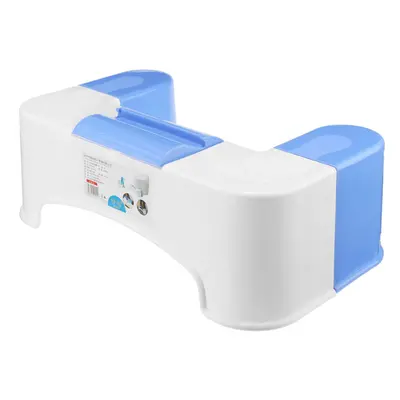 (Blue) Anti-slip Toilet Toot Stool Crouch Hole Folding Phone Holder Design Bathroom Toilet Acces