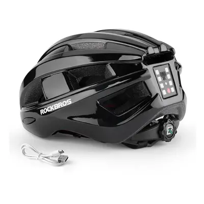 (Black) Cycling Helmet With Tail Light USB Charging Three Modes Of Light-Emitting Adjustable Mou