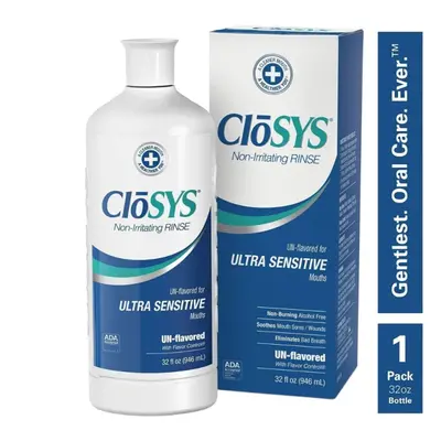 CloSYS Ultra Sensitive Mouthwash, Ounce, Unflavored (Optional Flavor Dropper Included), Alcohol 