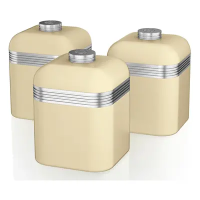 Swan SWKA1020CN Set of Retro Storage Canisters, Cream