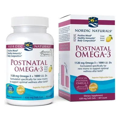 Nordic Naturals Postnatal Omega-3, 1120mg, Lemon, softgels