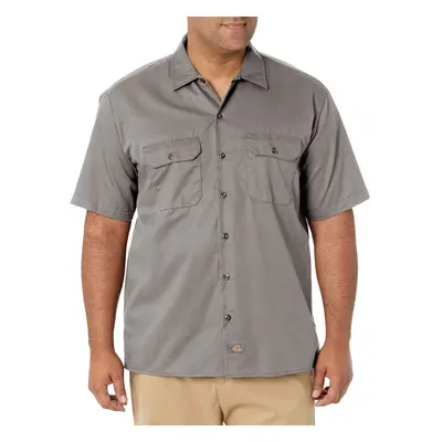 Dickies Mens Short-Sleeve Work Shirt Silver gray Small