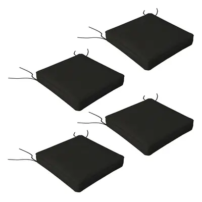 Outsunny Set of Outdoor Seat Cushion with Ties, for Patio Furniture, Black