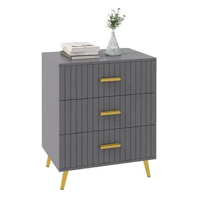 HOMCOM Bedroom Chest of Drawers, 3-Drawer Dresser with Aluminium Legs