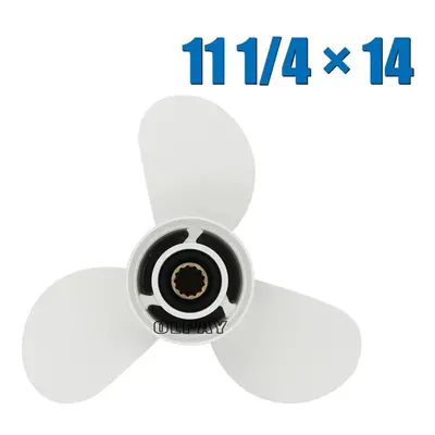 (white) Boat Outboard Propeller For Yamaha 25-60hp 1/4 X Propeller Spline Tooth 663-45958-01-el