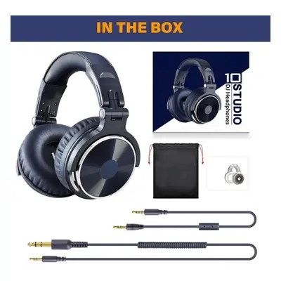 (navy blue) Wired Studio Headphones Stereo Professional Dj Headphone With Microphone Over Ear Mo