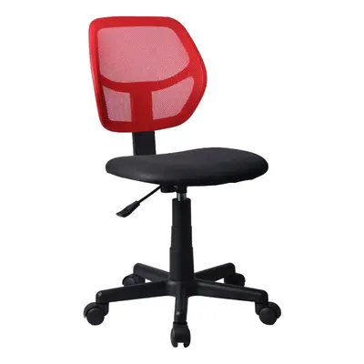 (Red) Desk Office PC Computer Mesh Armless Chair Height Adjustable Swivel With Wheels