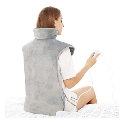 Electric Heating Pad for Back Neck and Shoulders Pain Relief, (60x100cm) Heated Warmer Fast-Heat