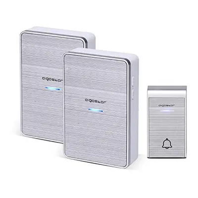 Aigostar Wireless Doorbell Melodies+3 Volume Levels 150M/500Ft, Battery Opperated Receivers with