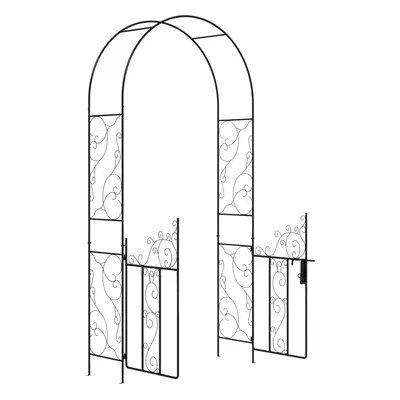 Outsunny Metal Garden Arch with Double Gate, Garden Arbor Climbing Plants