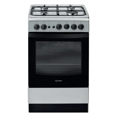 Indesit IS5G1PMSS/UK Gas Cooker with Single Oven - Silver - A Rated - IS5G1PMSSUK