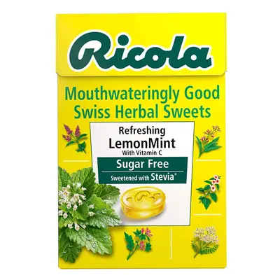 Ricola Lemon-Mint Sugar Free Swiss Herbal Sweets, Herb Drops - Pack of Boxes