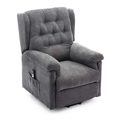 (Charcoal) Barnsley Fabric Electric Dual Motor Rise Recliner Sofa Armchair