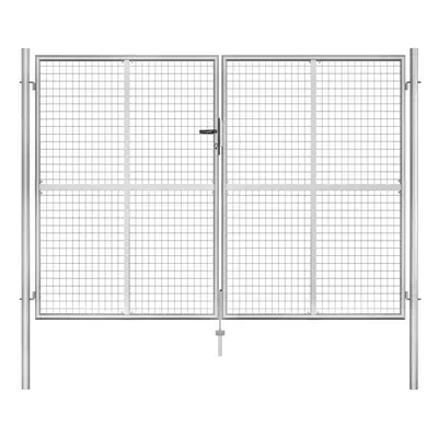 Garden Gate Galvanised Steel 306x225 cm Silver