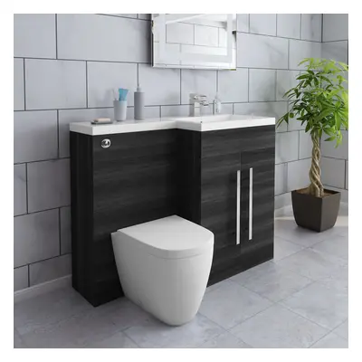 Calm Grey Right Hand Combination Vanity Unit Set with Cordoba Toilet