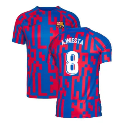 (S) Barcelona Pre-Match Training Shirt (Blue) (A.INIESTA 8)