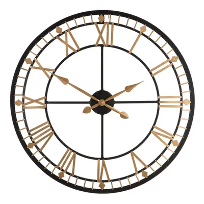 Durable Black And Gold Metal Wall Clock, Stylish Large Wall For Livingroom, Functional Bedroom L