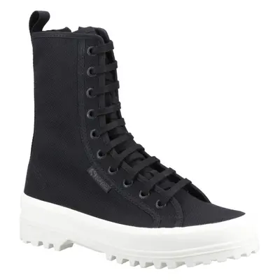 (Black, (Adults')) Superga Alpina High Cotton Blend Women's Black Boots