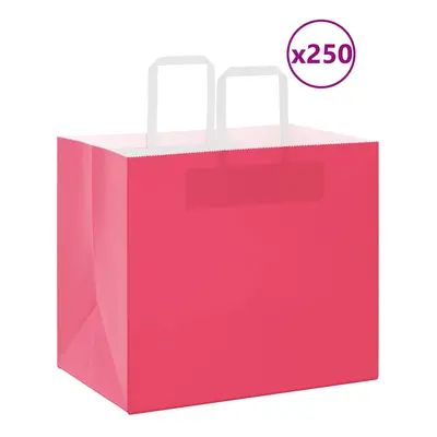 (pink, x x cm/ pcs) vidaXL Paper Bags pcs with Handles White 21x11x28 cm Paper Grocery Bag