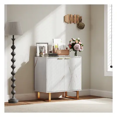 HOMCOM Sideboard, Buffet Cabinet with Doors and Adjustable Shelves, White