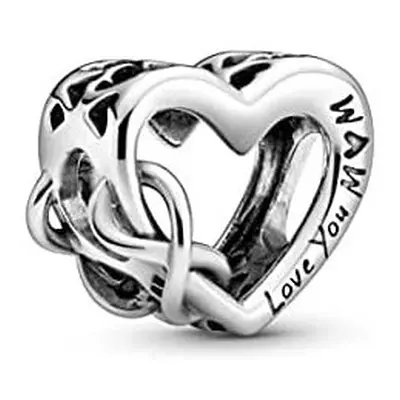 Pandora Moments Women's Sterling Silver Love You Mum Infinity Heart Bracelet Charm