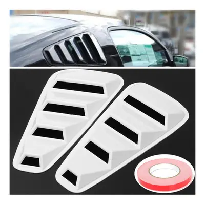 Pair White Side Window Louvers Scoop Cover Vent For Ford Mustang