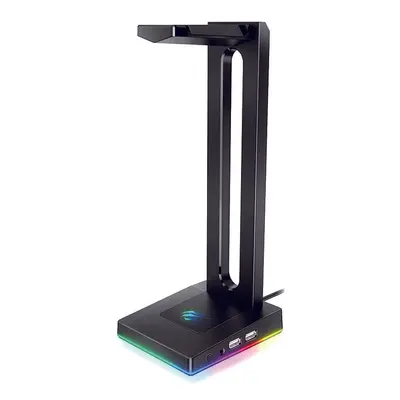 RGB Headphones Stand with 3.5mm AUX and USB Ports Headphone Holder for Gamers Gaming PC Accessor