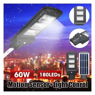 60W 180LED Solar Powered Lamp PIR Motion Sensor Outdoor Garden Street Light for Outdoor Road Gar