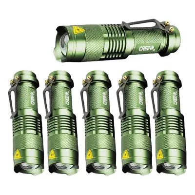 (light Green) Powerful Tactical Flashlights Portable LED Camping Lamps Modes Zoomable Torch Ligh