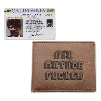 Pulp Fiction Bad Mother er Wallet Set with Jules Winnfield Driving Licence Replica Brown Leather