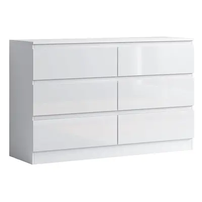 (Gloss White) Carlton Drawer Cabinet in Gloss White + Gloss Black