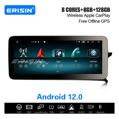 12.3" IPS 8-Core Android Car Stereo For Mercedes-Benz C-Class W204 S204 NTG 4.5 DAB+ Satnav CarP