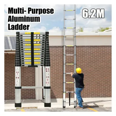 6.2M Portable Heavy Duty Aluminium Telescopic Steps Ladder Extendable