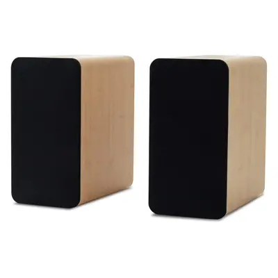 (Wood) Bluetooth Bookshelf Speakers - Compact, Mains Powered Dual Speaker System