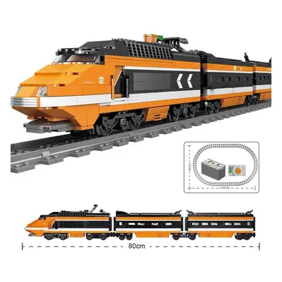 (as the picture, No Box) City Power Function High Speed Train Railway Express With Tracks Buildi