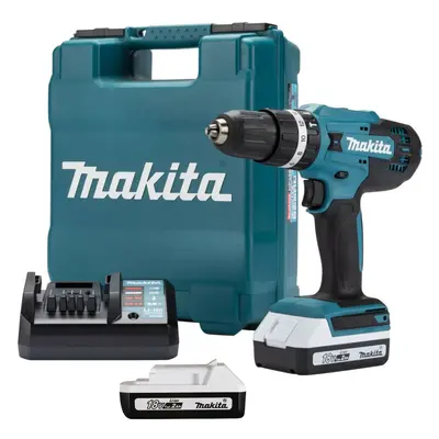 Makita 18v Lithium ion Cordless Combi Hammer Drill with 2x2.0 Batteries HP488DAE