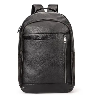 (Black) HUMERPAUL Genuine leather High-end backpack large-capacity multi-function computer bag s