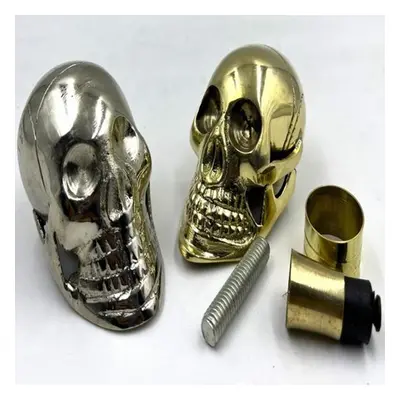 Set Of Skull Cane Handle Only Brass Tip Screw On Topper For Walking Stick Replacement Handle For