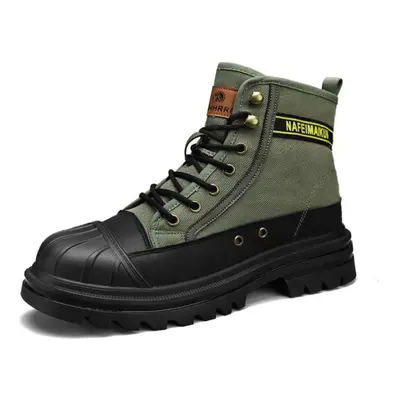 (army green, 44) Fashion Boots Men Casual High Top Sneakers Motorcycle Shoes Roman Ankle Boots M