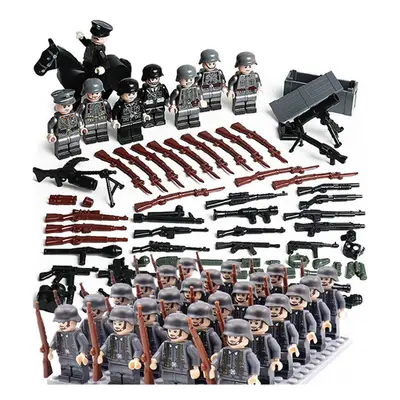 (C) 32pcs Several weapons German Empire phalanx combination military minifigures building blocks