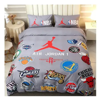 (Double-200x200cm, 11) NBA Basketball Star 3D Bedding Single Double Down Children's Quilt Cover 