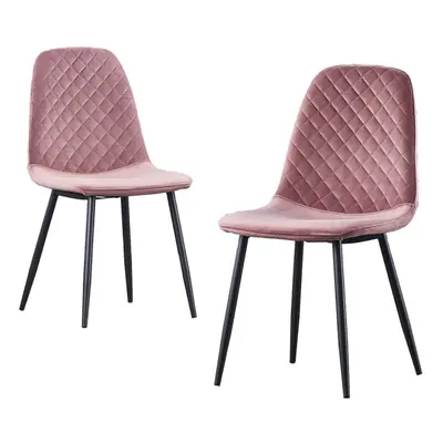 (Rose, 2) 2/4 x Dining Chairs Velvet Chair metal Legs office