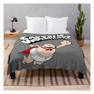 Fleece Throw Blanket captain underpants logo for Sofa Couch Kids x Inches