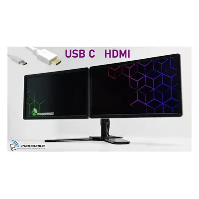 Dual Monitor Screen Bundle Setup 2x22" USB-C HDMI for HOME laptop