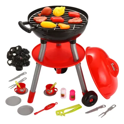 24 PCS Little Chef Barbecue BBQ Cooking Kitchen Toy Interactive Grill Play Food Cooking Playset 