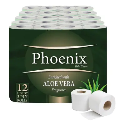 Phoenix Soft Aloe Vera Fragranced Luxury Toilet Rolls Bulk Buy - Quilted White Ply Toilet Paper 