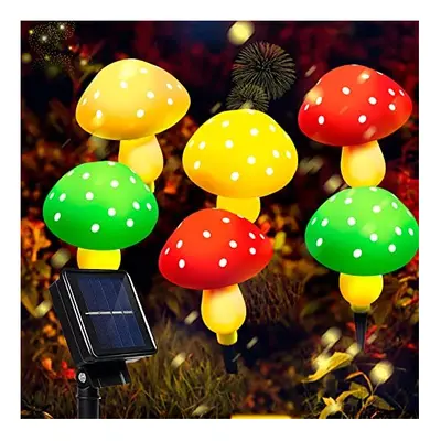 Solar Lights Outdoor Garden, Set of Mushroom Solar Powered Garden Lights, Waterproof Outside Dec