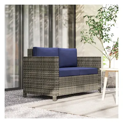 Outsunny Rattan Wicker 2-seat Sofa Loveseat Padded Garden Furniture