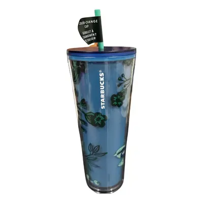 Starbucks Acrylic Holiday Blue Green Berry Corsage Color Change Tumbler 24oz Venti